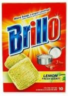 🧼 premium brillo steel wool soap pads - 10ct pack (lemon, 2) for efficient cleaning logo