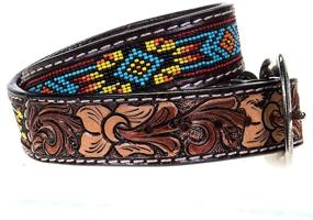 img 1 attached to 👦 Stylish Western Fashion Accessories: Boys Kids Beaded Belt with Exquisite Floral Tooling