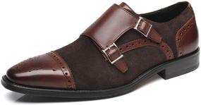 img 4 attached to Optimized Search: Men's Milan Leather Suede Double Loafer Shoes - Loafers & Slip-Ons