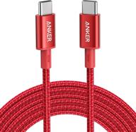 🔴 anker 10ft usb c cable 100w, upgraded nylon usb c to usb c cable 2.0 for fast charging macbook pro 2020, ipad pro 2020, ipad air 4, galaxy s20, pixel, nintendo switch, lg, and more (red) logo