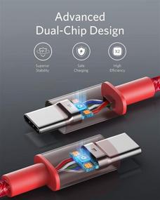 img 2 attached to 🔴 Anker 10ft USB C кабель 100W, обновленный нейлоновый USB C к USB C кабель 2.0 для быстрой зарядки MacBook Pro 2020, iPad Pro 2020, iPad Air 4, Galaxy S20, Pixel, Nintendo Switch, LG и других устройств (красный)