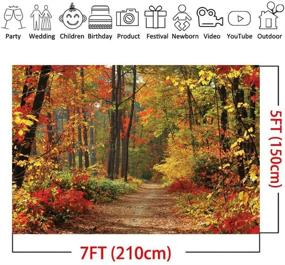img 2 attached to 🍁 Fasciniruyushchii osennii peizazh: LYWYGG 7x5ft Vinilovyi Fonevod s Fotografiei Snizu Gory s Listyami i Zholtymi Osen'nimi List'iami, Studiinye Predmety CP-67