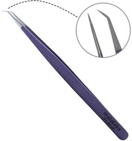 img 3 attached to Long 45° Angular Tip Tweezers for Eyelash Extension - Hand Crafted Surgical Stainless Steel Precision Tweezers (Metallic Pink Powder Coated)