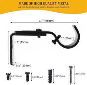 img 1 attached to 🔧 Anndason Heavy Duty Adjustable Curtain Rod Brackets - Black Color (Set of 2) - Secure Holders for 1 Inch Rods