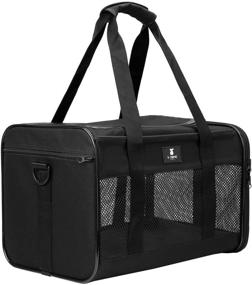 img 3 attached to 🐾 Airline Approved X-ZONE PET Cat Carrier Dog Carrier for Small Medium Cats Dogs Puppies up to 15 lbs - Soft Sided Pet Travel Carrier in Black, Grey, Purple, Blue, and Brown