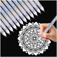 🖊️ dyvicl white ink pens - 12-piece fine point tip gel pens for black paper drawing, illustration, rocks painting | perfect sketching pens for artists and beginner painters logo
