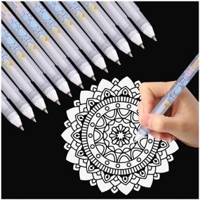 img 4 attached to 🖊️ Dyvicl White Ink Pens - 12-Piece Fine Point Tip Gel Pens for Black Paper Drawing, Illustration, Rocks Painting | Perfect Sketching Pens for Artists and Beginner Painters