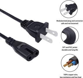 img 3 attached to 💡 Высококачественный сетевой кабель UL 8 футов 2 контакта для TCL Roku Smart TV HDTV - 32-75 дюймов - кабель замены IEC C7.