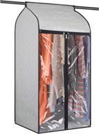 👗 univivi hanging garment bags: 43 inch organizer storage with large clear window for suit coats, jackets, and dresses - well-sealed closet cover on garment rack for efficient closet storage логотип