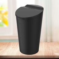 🚗 evfit car cup holder trash can - washable silicone trash bin with lid for tesla, suv, and vehicle (black) logo