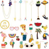 🎁 cartoon cute enamel lapel pin set - 25 pcs for backpacks, jackets, diy crafts - hard lapel brooch ideal for kid's & women - perfect christmas gifts (variant b) logo