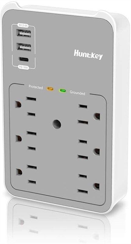 huntkey protector outlets extender charging 로고