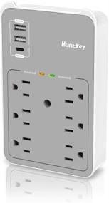 img 4 attached to 💡 Huntkey USB-C Surge Protector Wall Tap Multi Plug Outlet Extender with 6 AC Outlets and 3 USB Charging Ports - SMD607C