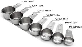 img 2 attached to 🥄 Food Grade Stainless Steel Measuring Cups Set of 7 – Ideal for Kitchen Cooking and Baking