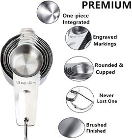 img 3 attached to 🥄 Food Grade Stainless Steel Measuring Cups Set of 7 – Ideal for Kitchen Cooking and Baking