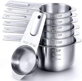 img 4 attached to 🥄 Food Grade Stainless Steel Measuring Cups Set of 7 – Ideal for Kitchen Cooking and Baking