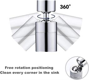 img 2 attached to 💧 360 Degree Swivel Sink Faucet Aerator with 2-Flow Big Angle Water Saving Dual Function - Gasket Faucet Replacement Part, Suitable for 55/64 Inch-27UNS Female Thread and 15/16 Inch-27UNS Male Thread Adapters (1)