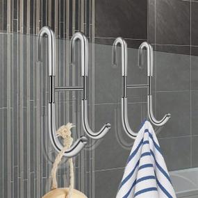 img 4 attached to Bathroom Frameless Drilling Free Stainless Squeegee Storage & Organization