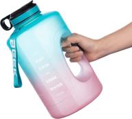 🍼 beek large 1 gallon/128 oz water bottle motivational with time marker & straw, leakproof water jug for fitness, daily hydration (purple/blue gradient) logo