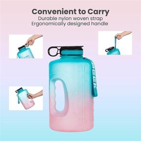 img 1 attached to 🍼 BEEK Large 1 Gallon/128 oz Water Bottle Motivational with Time Marker & Straw, Leakproof Water Jug for Fitness, Daily Hydration (Purple/Blue Gradient)