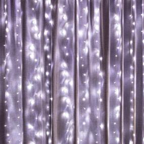 img 2 attached to 🌟 AWQ 300 LED Window Curtain String Lights - 8 Modes for Christmas Wedding Home Garden Bedroom Outdoor Indoor Wall Decor (White)