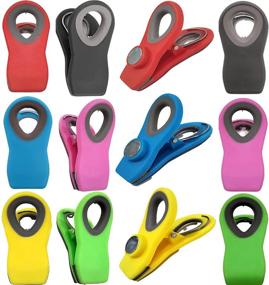 img 4 attached to Alnoor USA Magnetic Chip Clips - 12 Pcs Set for Refrigerator, Home, and Office - 6 Colors