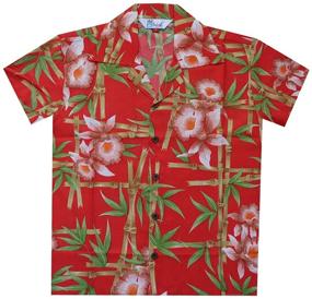 img 1 attached to 🌺 Premium Hawaiian Shirts for Boys: Flower Bamboo Beach Aloha Casual Holiday Camp Party Attire