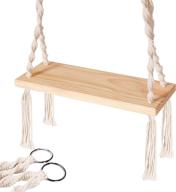 🌳 durable wooden swing for adult and kids - 220 lbs capacity, indoor/outdoor use логотип