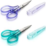 🔪 beaditive 2 pc. detail craft scissors set - curved and straight, sharp stainless steel blades for sewing, embroidery, paper cutting, crafting - includes compact size and protective cover logo