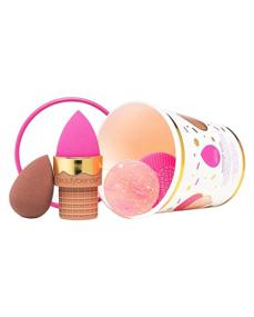 img 4 attached to 💄 beautyblender SIGNATURE BLEND Essentials Set: Limited Edition Sponges, Blendercleanser, Silicone Scrub Mat, NEST Sponge Stand - Vegan, Cruelty Free & Made in the USA