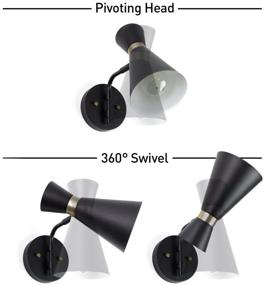 img 3 attached to Globe Electric Belmont Wall Sconce 65855 - Satin Black with Gold Accents