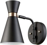 globe electric belmont wall sconce 65855 - satin black with gold accents logo