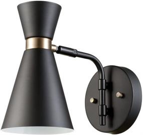 img 4 attached to Globe Electric Belmont Wall Sconce 65855 - Satin Black with Gold Accents