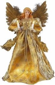 img 1 attached to 🌟 Kurt Adler Gold 14-Inch Angel Treetop with 10 Lights