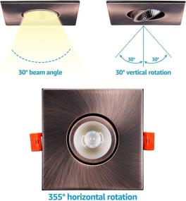 img 3 attached to TORCHSTAR 3 Inch Gimbal LED Recessed Light with Junction Box - Dimmable 10%-100%, 7W=50W, CRI 90+, 🔦 4000K Cool White - ETL & Energy Star Certified - Oil Rubbed Bronze Finish - Pack of 6