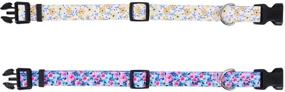 img 1 attached to Floral Adjustable Nylon Pet Collars - 2 Pack - Ideal for Small, Medium, and Large Dogs & Puppies