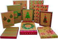 🎁 10 pack christmas assorted kraft foil apparel boxes - festive assortment of foil kraft gift wrapping boxes for holiday presents - available in 3 sizes logo