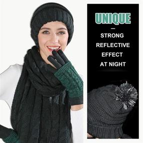 img 2 attached to Hat Glove Scarf Set Women Outdoor Recreation for Outdoor Clothing