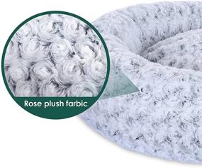 img 1 attached to 🌹 Furpezoo Rose Plush Round Donut Cat Bed Dog Bed: Cozy Comfort for Medium Small Pets with Removable Washable Cover