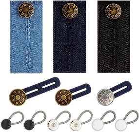 img 4 attached to 👕 Caudblor 12-Pack Button Expander Set for Men, Women, Pregnancy - 6Pcs Waist Extender Button for Jeans, 6Pcs Collar/Neck Extender Button for Dress Shirts - Easy-to-Use, No-Sewing Solution