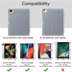 img 3 attached to Fintie Magnetic Stand Case for iPad Pro 12.9-inch 5th Gen 2021 - Shockproof Rugged Protective Cover [7 Viewing Angles], Cloudy Blue