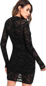 img 3 attached to 💃 Stunning Romwe Women's Sheer Mesh Long Sleeve Bodycon Dress - Unleash Your Boldness!