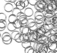 premium quality 95 round 9.5mm 18 gauge stainless steel jump rings: ideal for fishing lure, jewelry, and key ring assembly- made in the usa logo