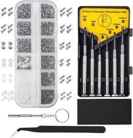 img 4 attached to 🔧 Eyeglass Repair Kit - 1100PCS Screws, 6 Precision Screwdrivers, Tweezers - for Glasses, Sunglasses, Jewelry, Spectacles, Watches