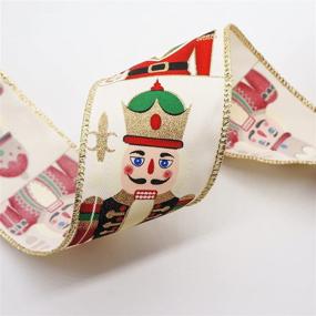 img 1 attached to 🎅 CT CRAFT LLC Ivory Toy Soldier Ribbon with Wired - 2.5" x 10YDS - Ivory/Toy Soldier