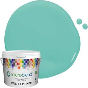 img 4 attached to 🎨 Premium Quality Microblend Exterior Paint and Primer - Turquoise/Taffeta Shine, Flat Sheen, Quart Size - Tropical Collection, High Hide, UV and Rust Blockers