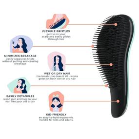 img 1 attached to 🔵 Crave Naturals Glide Thru Detangling Brush - Perfect for Adults & Kids. Ideal Detangler Hairbrush for Natural, Curly, Straight, Wet or Dry Hair. Hair Brushes for Women. Styling Brush in TURQUOISE.