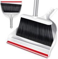 🧹 broom and dustpan set with long 52&#34; handle | handheld dustpan sweeper for efficient home kitchen, office, outdoor, indoor cleaning logo