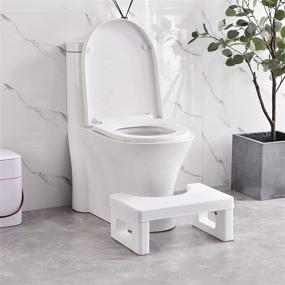 img 3 attached to AmazerBath 7 Inch Toilet Stool, Detachable Bathroom Poop Stool - White