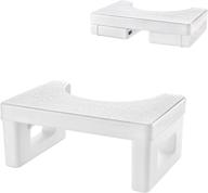 amazerbath 7 inch toilet stool, detachable bathroom poop stool - white logo